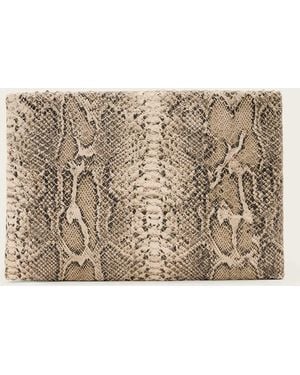 AllSaints Bettina Leather Snake Clutch Bag - Natural