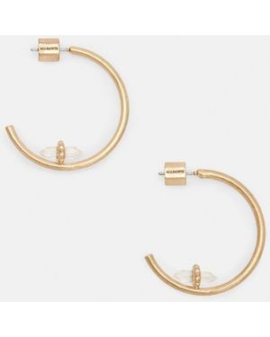 AllSaints Eryka Crystal Pendant Hoop Earrings - Metallic