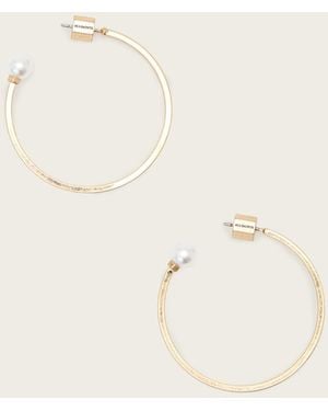 AllSaints Hazel Pearl Hoop Earrings - Natural
