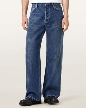 AllSaints Lenny Loose Fit Wide Leg Denim Jeans - Blue