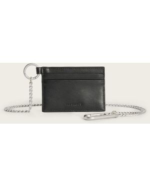 AllSaints Leather Cardholder Wallet Chain Strap - White