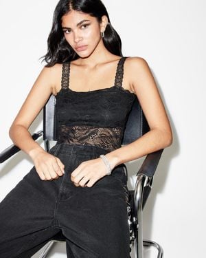 AllSaints Charli Lace Bodysuit - Black