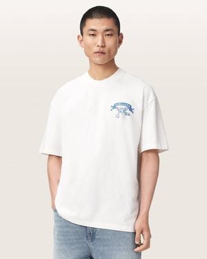 AllSaints Cray Oversized Short Sleeve Graphic T-Shirt - White