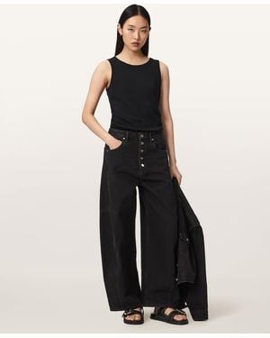 AllSaints Carter Barrel Leg Denim Jeans - Black