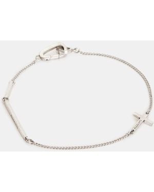 AllSaints Cross Bar Sterling Silver Bracelet - Natural