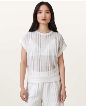 AllSaints Giana Crochet Tank Top - White