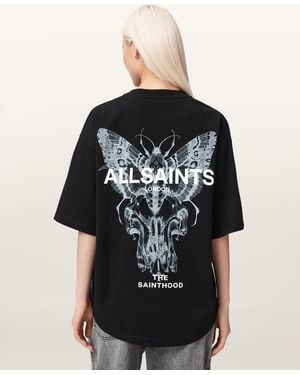 AllSaints Halis Oversized Amelie T-Shirt - Black