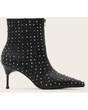 AllSaints Leather Natasha Studded Leather Boots, Us 7/ Eu 37 - Black