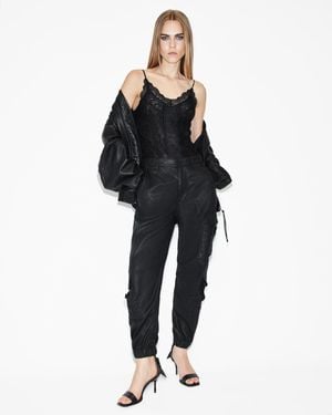 AllSaints Himari Coated Relaxed Fit Cargo Trousers,, Coated - Black