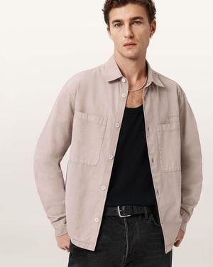 AllSaints Rohdi Long Sleeve Overshirt - Natural