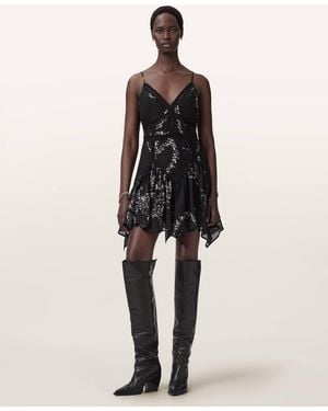 AllSaints Cotton Zia Asymmetric Mini Dress, /Us 2 - Natural