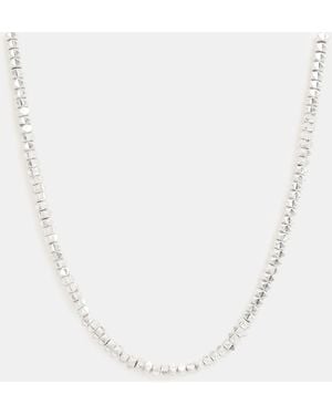 AllSaints Jaya Pyramid Studded Necklace - White