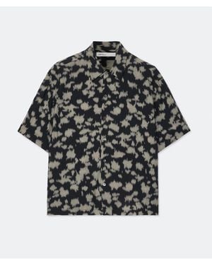 AllSaints Leo Oversized Leopard-Print Shirt - Black