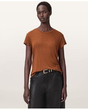 AllSaints Anna Short Sleeve Shimmer T-Shirt - Black