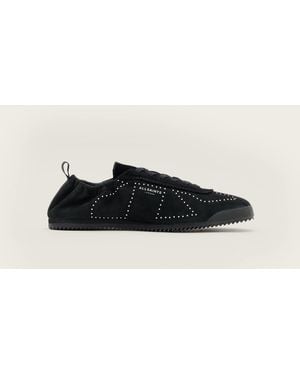 AllSaints Leather Kenny Studded Leather Runner Trainers, Us 7/ Eu 37 - Black