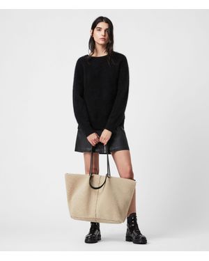 AllSaints Allington Shearling Tote Bag - Multicolour