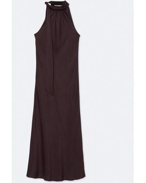 AllSaints Beril Silk-Blend Maxi Dress - Purple