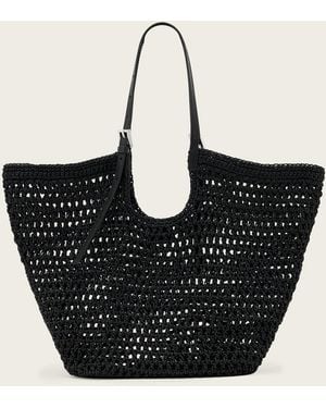 AllSaints Ara Waxed Cotton Tote Bag - Black