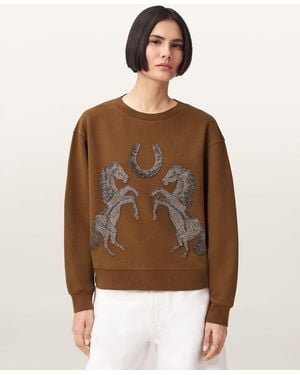 AllSaints Luck Embellished Pippa Sweatshirt - Brown