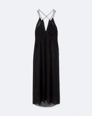 AllSaints Fawn Viscose Midi Slip Dress - Black