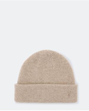 AllSaints Bailey Wool Cuffed Beanie - Natural