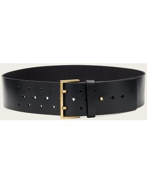 AllSaints Lou Wide Leather Belt - White