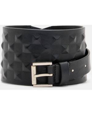 AllSaints Stevie Leather Studded Waist Belt,, /Antq Nickel - White