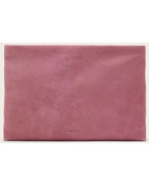AllSaints Bettina Leather Clutch Bag - Pink