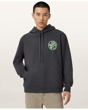 AllSaints Distortion Graphic Hoodie - Grey