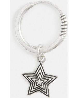 AllSaints Cosmo Star Sterling Silver Hoop Earring, - White