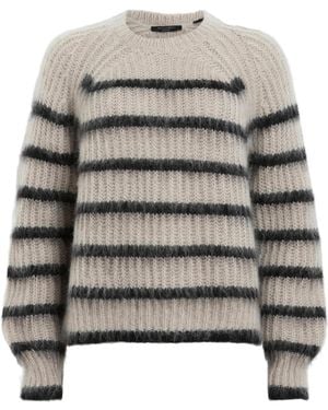 AllSaints Riga Striped Wool Blend Sweater - Gray