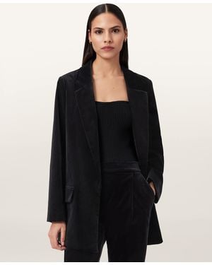 AllSaints Aleida Velvet Blazer - Black