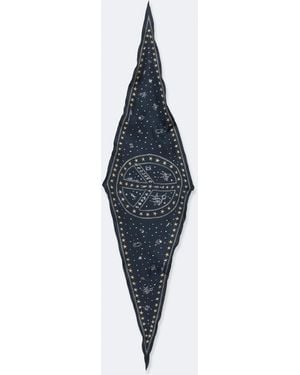 AllSaints Jett Printed Diamond Silk Scarf - Blue