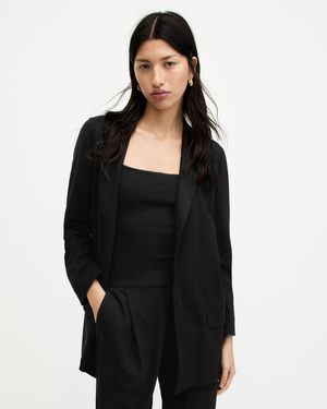 AllSaints Aleida Lux Blazer in Black Lyst UK