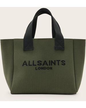 AllSaints Izzy Logo Print Knitted Mini Tote Bag - Green