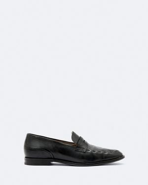 AllSaints Jules Hand-Stitched Leather Loafers - White
