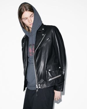 AllSaints Wick Biker Jacket in Black for Men Lyst