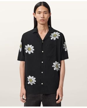 AllSaints Petal Short Sleeve Shirt - Black