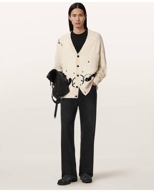 AllSaints Tabua Oversized Jacquard Cardigan - Natural