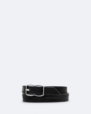 AllSaints Siloh Leather Double-Wrap Bracelet - White