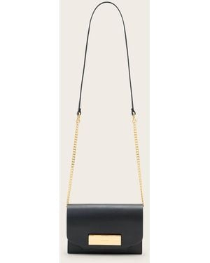 AllSaints Etta Leather Clutch - Natural