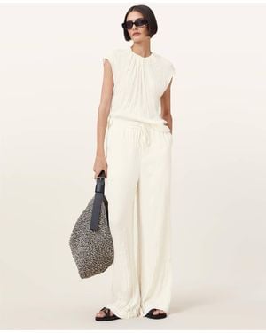 AllSaints Caramin Crinkle Leg Trousers - Natural
