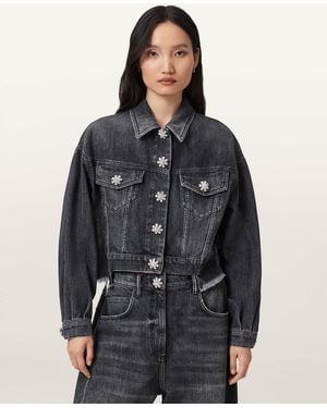 AllSaints Beth Denim Trucker Jacket - Black