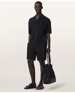 AllSaints Arktx Open Stitch Jacquard Cardigan - Black
