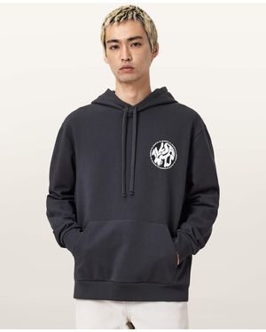 AllSaints Distortion Graphic Hoodie - Blue