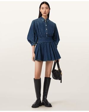 AllSaints Cotton Arlo Denim Mini Dress, /Us 6 - Blue