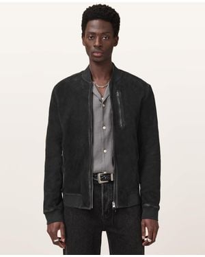 AllSaints Kemble Suede Bomber Jacket - Black