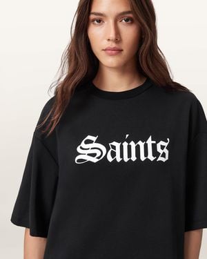 AllSaints Saint Amelie Oversized T-Shirt - Black