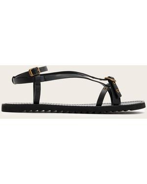 AllSaints Tyla Eyelet Leather Buckle Sandals - Natural