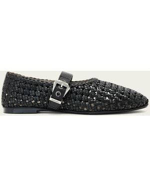 AllSaints Sabine Woven Leather Flats - White